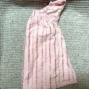 Pink dress with gold stripes • size 18-24 mo